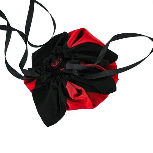 SiaLinda: Pompadour Tasche Sina II, rot / schwarz, Satin - SiaLinda.com